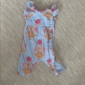 Pink Chicken floral Romper 6-12 months